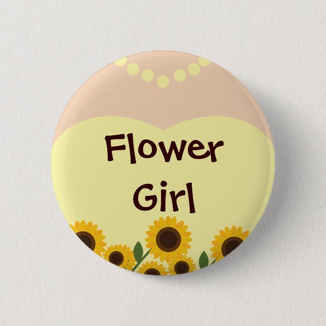 Macaron Rond 5 Cm Tournesols de demoiselle de honneur épousant le (Devant)