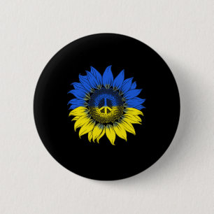 Macaron Rond 5 Cm Tournesols pour la paix en Ukraine