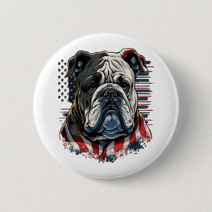 Macaron Rond 5 Cm TOUS LES AMÉRICAINS Amateurs de CHIENS english bul
