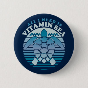 Macaron Rond 5 Cm Tout ce dont j'ai besoin c'est la mer de Vitamine