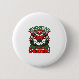 Macaron Rond 5 Cm Tout ce dont vous avez besoin est l'amour Noël Cha