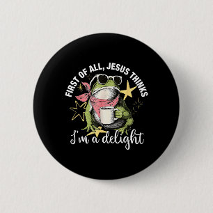 Macaron Rond 5 Cm Tout d'abord Jésus pense que je suis une délice Fl