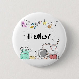 Macaron Rond 5 Cm Toys Astronaut Rocket Planet Galaxy Alien Monster.