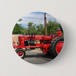 Macaron Rond 5 Cm Tracteur rouge