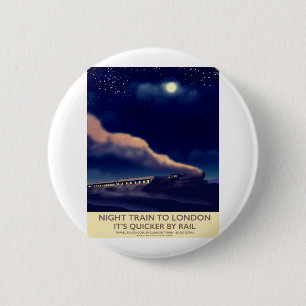 Macaron Rond 5 Cm Train de nuit pour Londres.