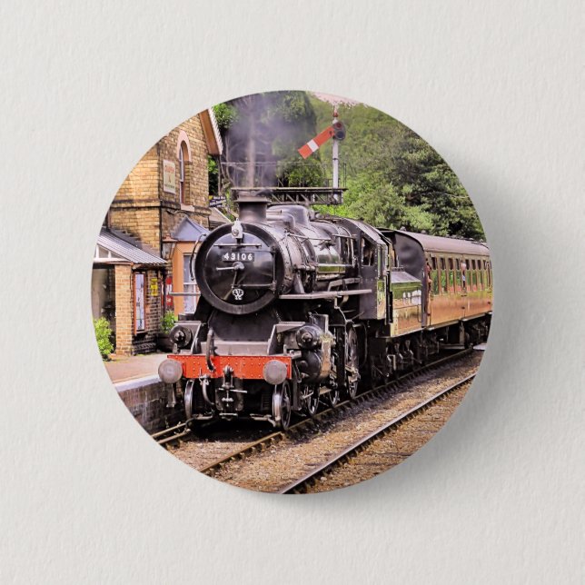 MACARON ROND 5 CM TRAINS À VAPEUR (Devant)