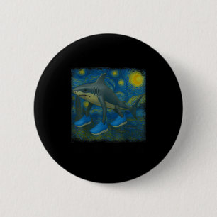 Macaron Rond 5 Cm Tralalero Tralala Funny Shark Van Gogh Starry Nigh