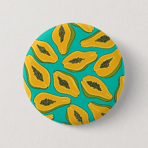 Macaron Rond 5 Cm Tranches de papaye turquoise