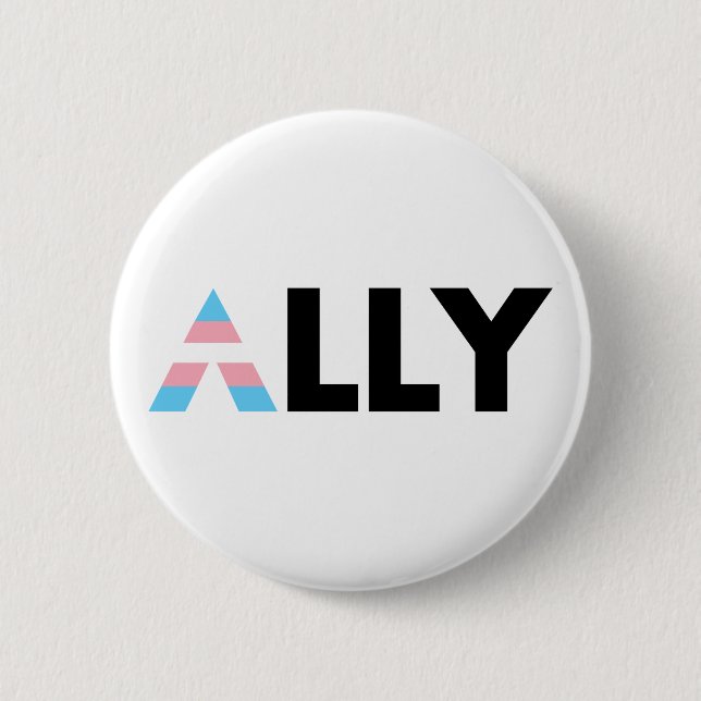 Macaron Rond 5 Cm Trans Ally LGBTQ Transgenre LGBT (Devant)