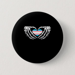 Macaron Rond 5 Cm Trans Pride Skeleton Halloween Transgenre Goth He