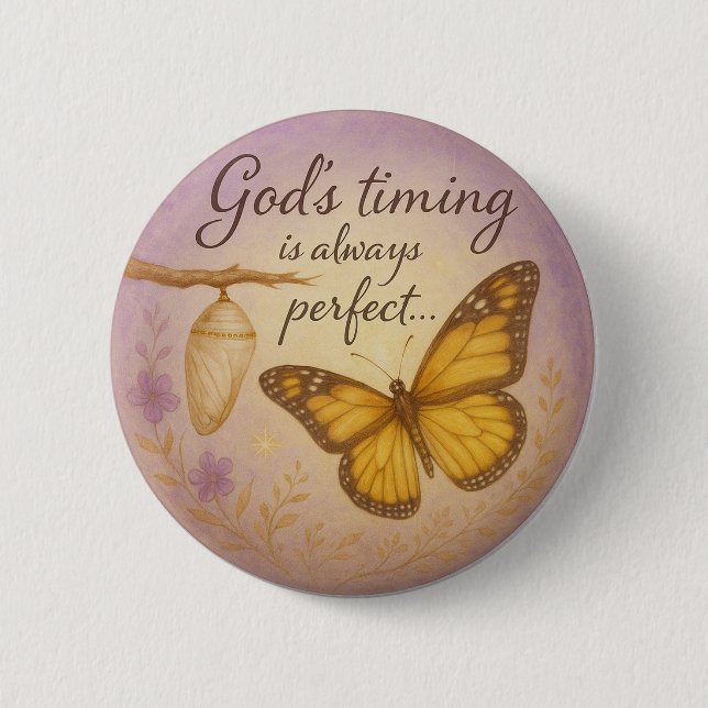Macaron Rond 5 Cm Transformation papillon - Conception de bouton (Devant)