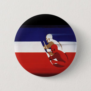 Macaron Rond 5 Cm Transport vintage, Patriotic Racers Voitures de co