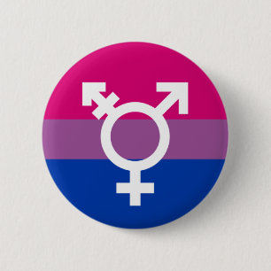 Macaron Rond 5 Cm Transsexuel et Bi+ Bouton de drapeau de fierté