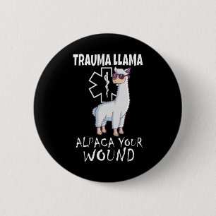 Macaron Rond 5 Cm Trauma Llama Emt Design Medic Ems Alpaca Your Woun