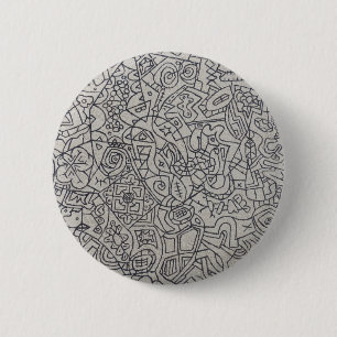Macaron Rond 5 Cm Travail de la ligne d'art Graffiti