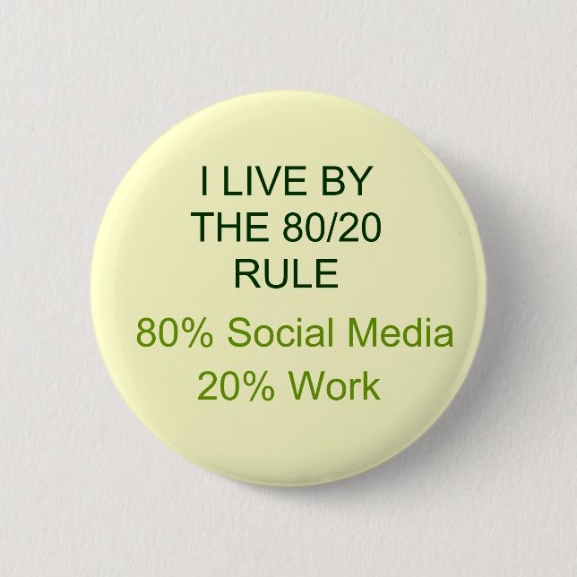 MACARON ROND 5 CM TRAVAIL DES MÉDIAS 20% DE SOCIAL DE 80% (Devant)
