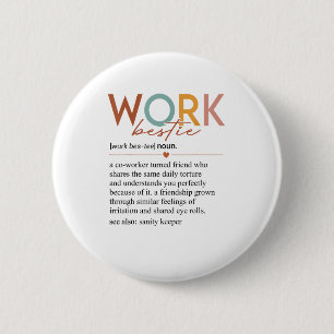 Macaron Rond 5 Cm Travail vintage Bestie Définition Enseignants Infi