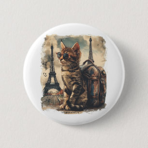 Macaron Rond 5 Cm Travel Buddy Cat