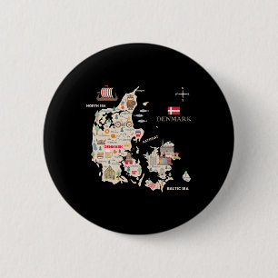 Macaron Rond 5 Cm Travel Europe Danemark Carte Copenhagen Danish Fam