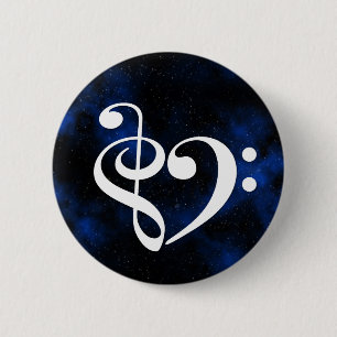 Macaron Rond 5 Cm Treble Clef Bass Clef Heart Baid Milky Way