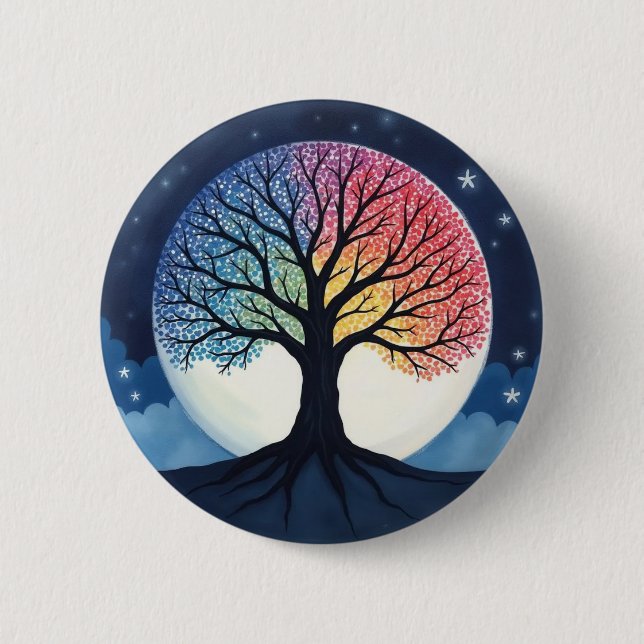 Macaron Rond 5 Cm Tree of Life (Devant)