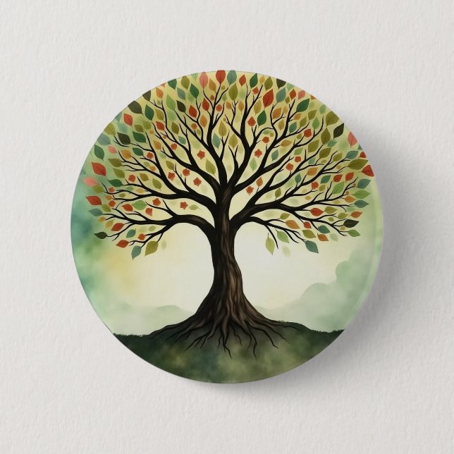 Macaron Rond 5 Cm Tree of Life (Devant)