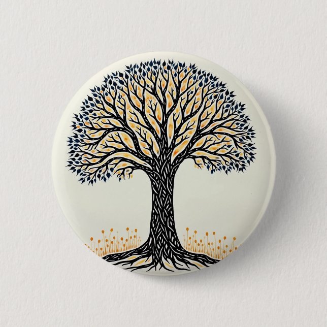 Macaron Rond 5 Cm Tree of Life (Devant)