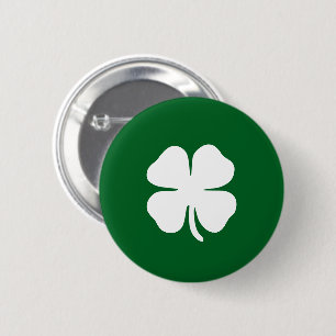 Macaron Rond 5 Cm Trèfle à quatre feuilles vert chanceux irlandais
