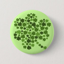 Macaron Rond 5 Cm Trèfle irlandais de St Paddys de shamrocks
