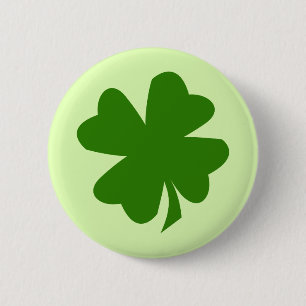Macaron Rond 5 Cm Trèfle vert St Patrick chanceux de feuille du