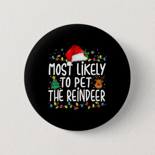 Macaron Rond 5 Cm Très Probable De Pet La Famille De Noël Reindeer P