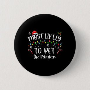 Macaron Rond 5 Cm Très Probable De Pet Le Reindeer Fun Noël