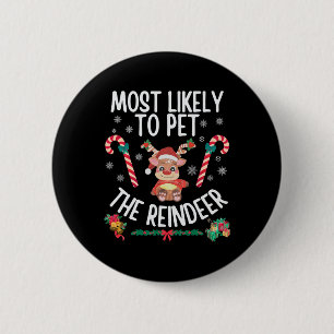 Macaron Rond 5 Cm Très Probable De Pet Le Reinder Famille Noël X