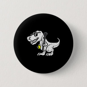 Macaron Rond 5 Cm Trex Dinosaur Lacrosse Funny Lecteur Laxie Goalie