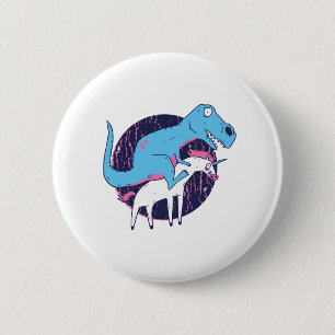 Macaron Rond 5 Cm Trex équitation Unicorn