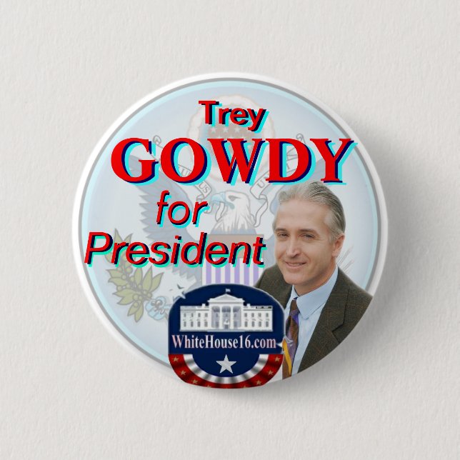 Macaron Rond 5 Cm Trey Gowdy pour le bouton du Président grand (Devant)