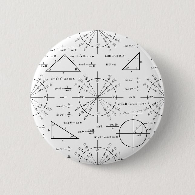Macaron Rond 5 Cm Triage et triangles (Devant)