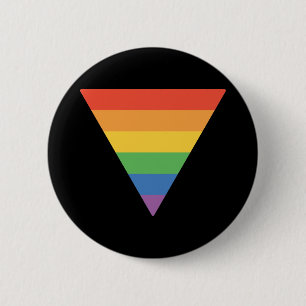Macaron Rond 5 Cm Triangle d'arc-en-ciel de gay pride