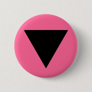 Macaron Rond 5 Cm Triangle noir de la fierté lesbienne