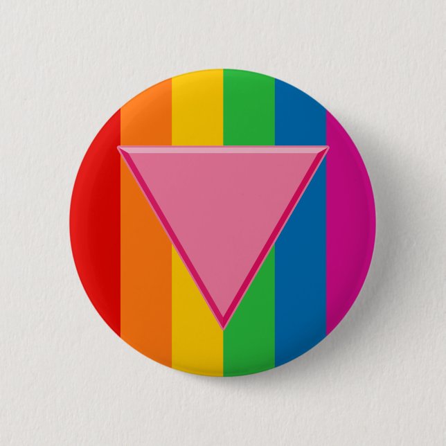 Macaron Rond 5 Cm Triangle rose gay pride (Devant)