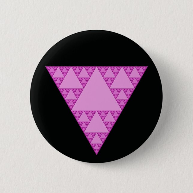 Macaron Rond 5 Cm Triangle Sierpinski en triangle rose LGBTQ+ (Devant)