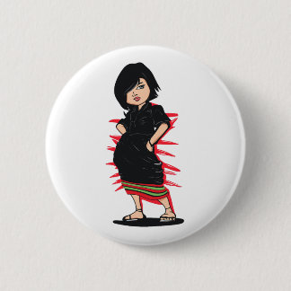 Macaron Rond 5 Cm Tribal Angami Naga Art numérique fille
