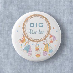 Macaron Rond 5 Cm Tribal Dreamcatcher Boho Big Brother