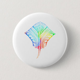 Macaron Rond 5 Cm Tribal Stingray de Cravate teintée