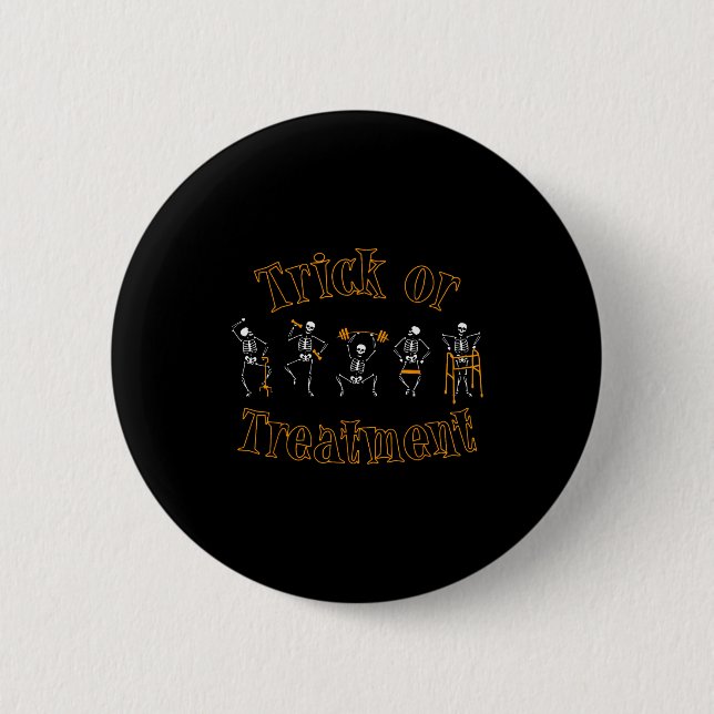 Macaron Rond 5 Cm Trick Or Pt Physical Therapy Therast Halloween  (Devant)
