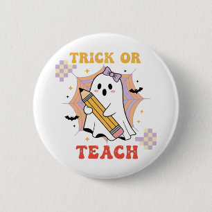 Macaron Rond 5 Cm Trick or Teach Mignon Professeur Fantôme Halloween