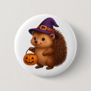 Macaron Rond 5 Cm Trick or Treat Hedgehog