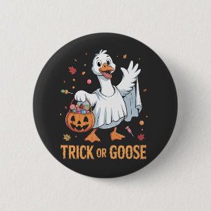 Macaron Rond 5 Cm Trick ou oie Éffrayante Halloween Goose