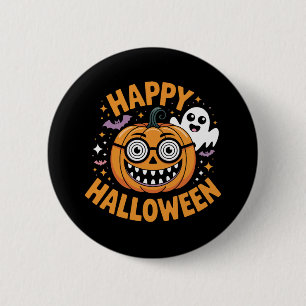 Macaron Rond 5 Cm Trick Ou Traiter Halloween Citrouille Joyeux Hallo