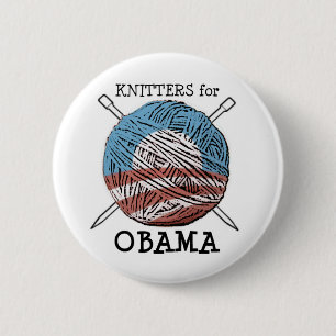 Macaron Rond 5 Cm Tricoteuses pour le bouton #2 d'Obama